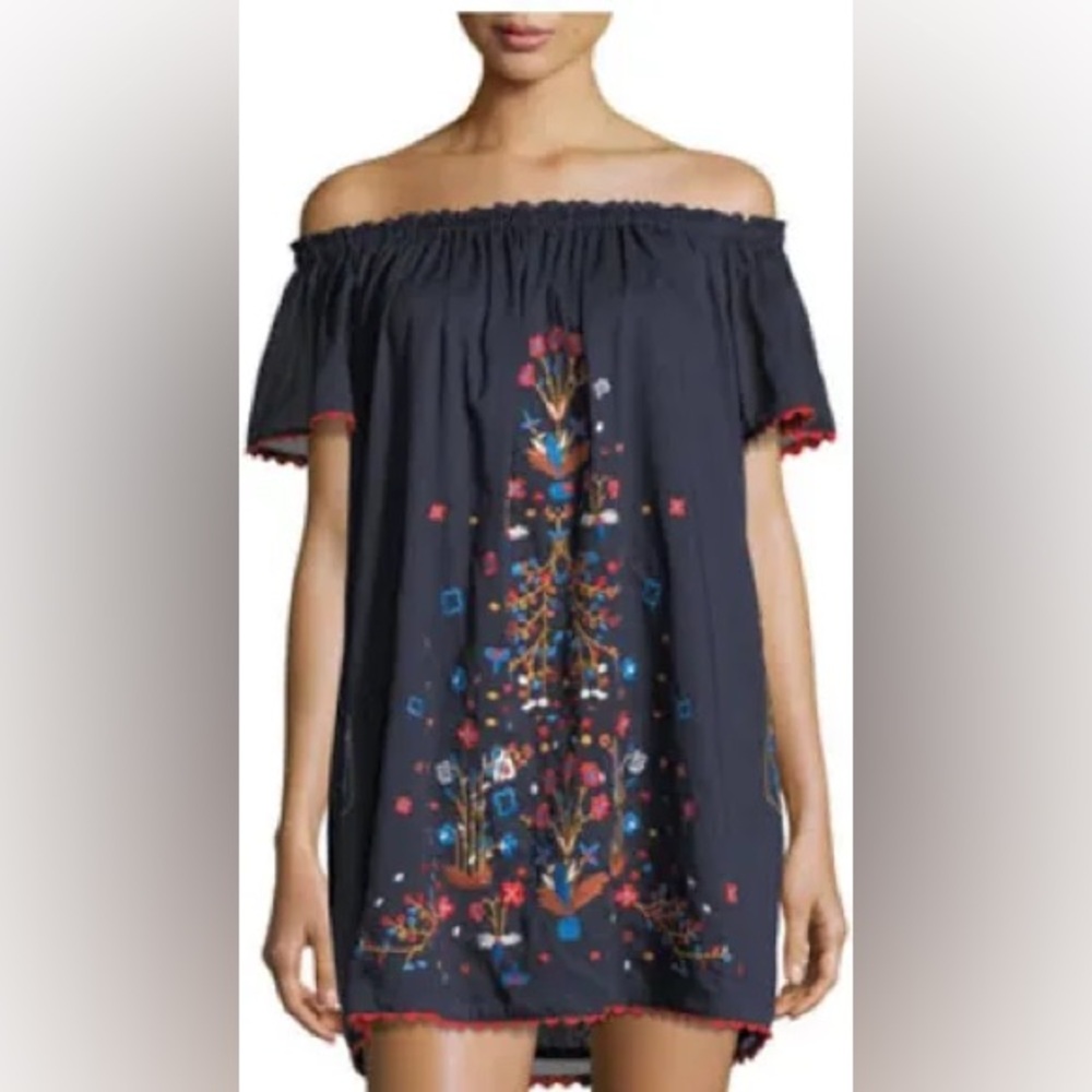Tory Burch Embroidered Off-Shoulder Dress